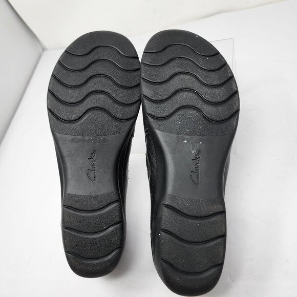 Clarks Size US 9.5 UK 7 Womens Black Cheyn Leather Slip On Loafers Comfort NEW - Picture 6 of 8